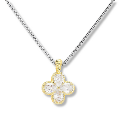 Crystal Clover Pendant Necklace