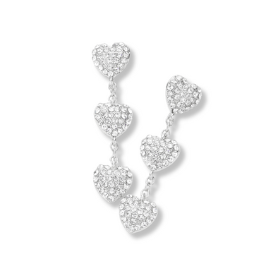 Triple Heart Dropdown Earrings