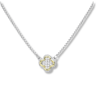 Clover Rhinestone Pendant Necklace