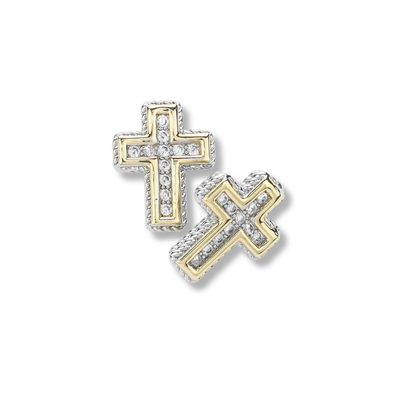 Rhinestone Cross Stud Earrings