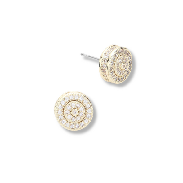 Round Stone Stud Earrings