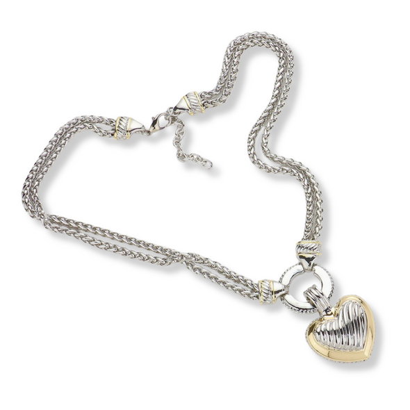 Chunky Heart Pendant Necklace Set