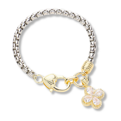 Crystal Clover Charm Bracelet