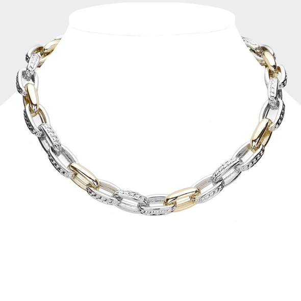 Two Toned Chunky Magnetic Necklace