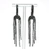 BLACK RHINESTONE DANGLING EARRING