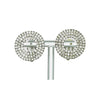 Round SILVER RHINESTONE CLIP-ON EARRING