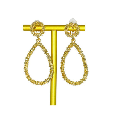 TEXTURED GOLD CLIP-ON EARRING