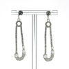 SILVER SAFETY PIN WITH PEARL EARRING